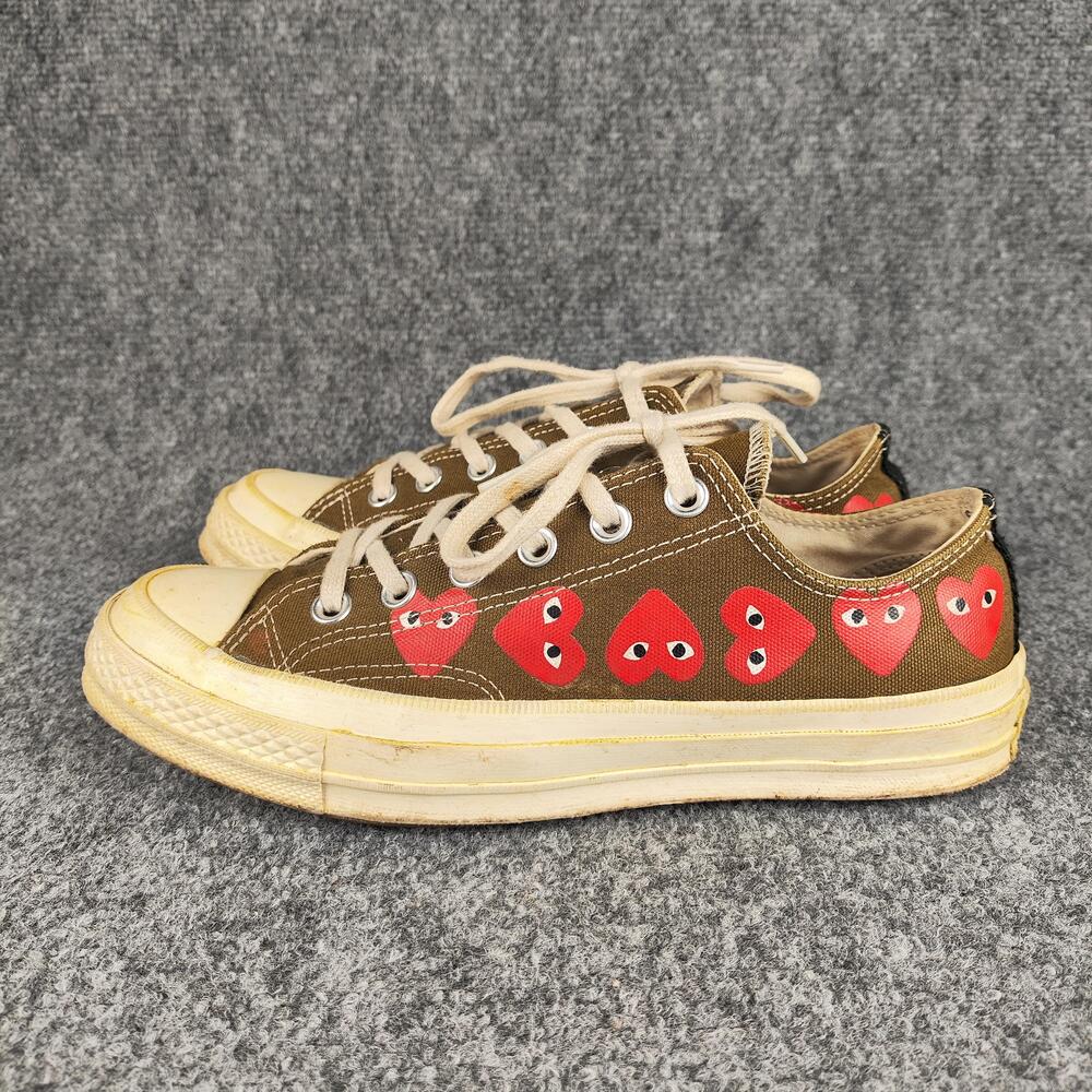 Converse Chuck Taylor Comme Des Garcons PLAY Shoes Mens Size 6 Brown Hearts